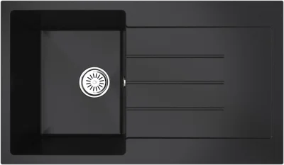 PİETRA SİYAH TEK GÖZLÜ DAMLALIKLI GRANİT MUTFAK EViYESİ 